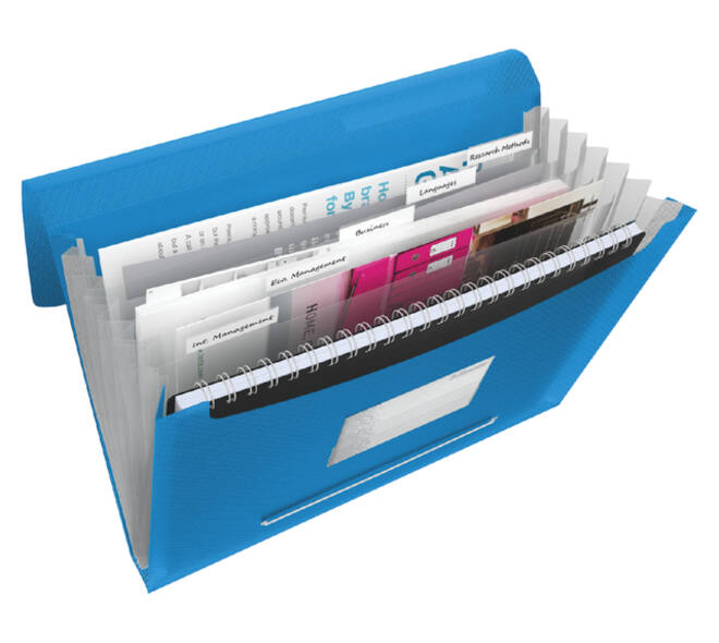 Projectmap Esselte Vivida A4 6 vakken PP blauw