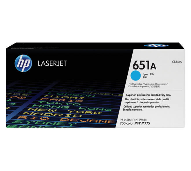 Tonercartridge HP CE341A 651A blauw