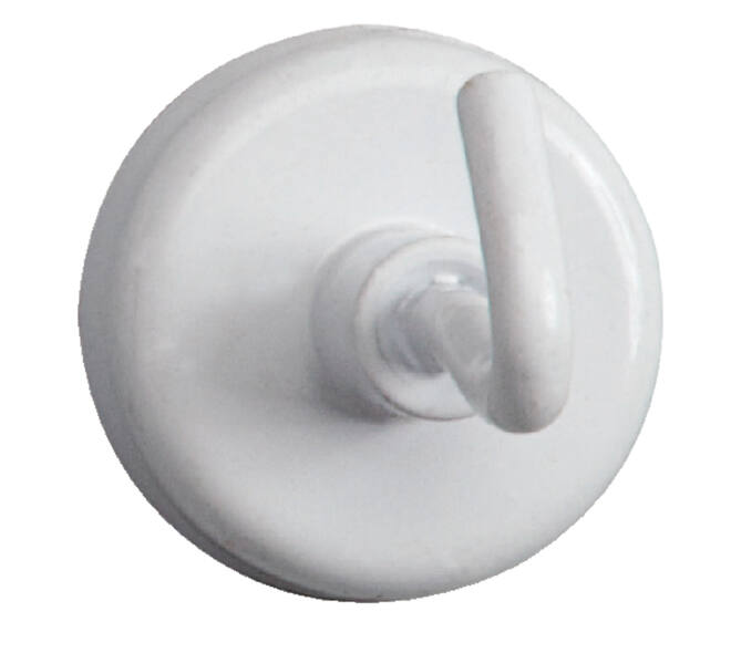 Magneet met haak MAUL 25mm trekkracht 3kg wit 5 stuks