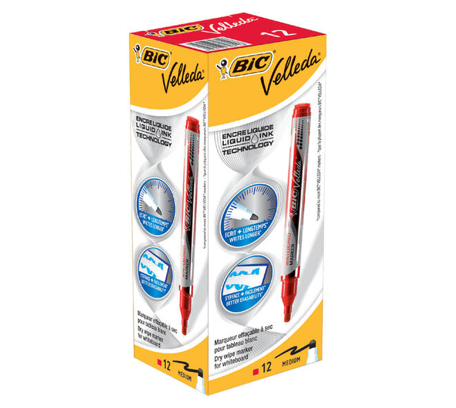 Whiteboardmarker Bic Velleda liquid rond medium rood