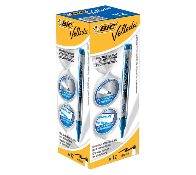 Whiteboardmarker Bic Velleda liquid rond medium blauw