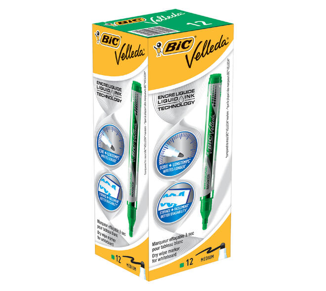 Whiteboardmarker Bic Velleda liquid rond medium groen