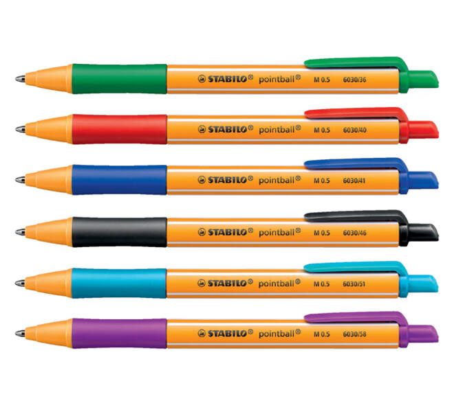 Balpen STABILO pointball 6030/40 medium rood