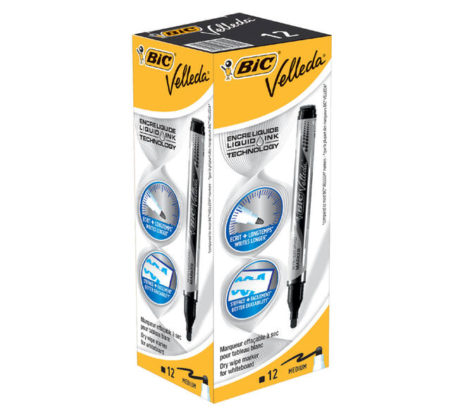 Whiteboardmarker Bic Velleda liquid rond medium zwart