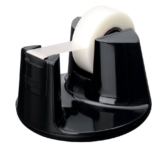 Plakbandhouder tesa Easy Cut® compact + 1 rol plakband invisible 33mx19mm zwart