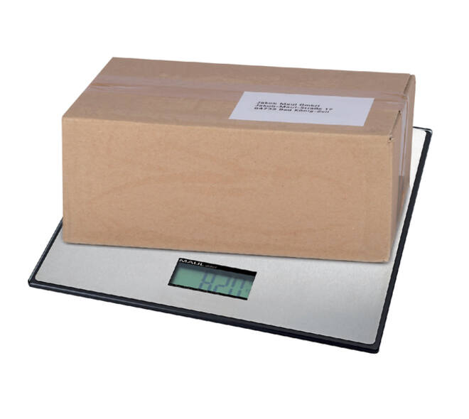 Pakketweger MAUL Global 50kg metalen plateau 32x32cm inclusief batterij zwart