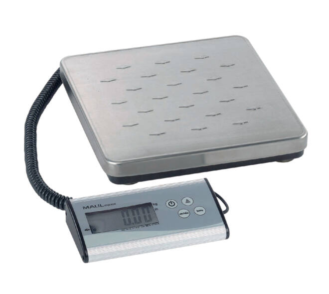 Pakketweger MAUL Cargo 120kg metalen plateau 27x27cm +9V batterij zilver