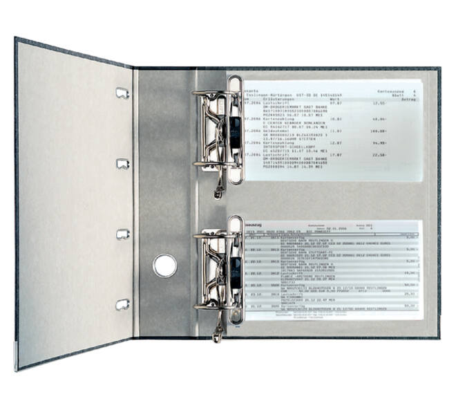 Ordner Leitz 1092 giro-bank met dubbele mechaniek 75mm karton A4 zwart
