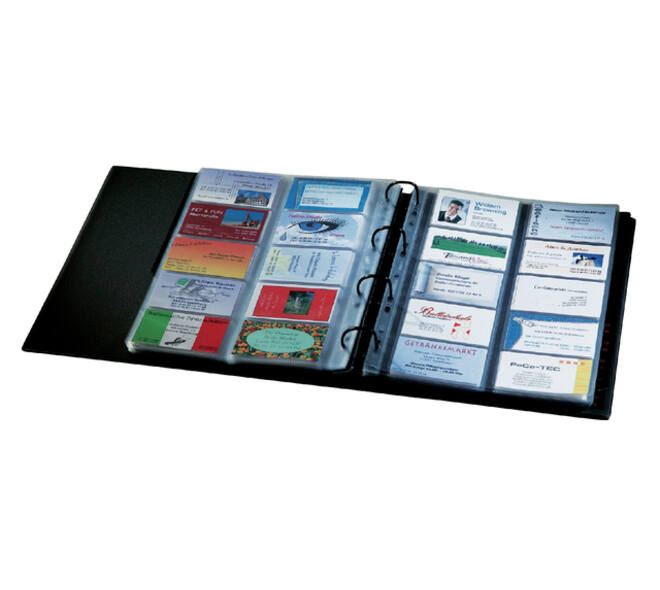 Visitekaartringband Sigel VZ301 voor 400 kaarten 90x58mm velvet zwart