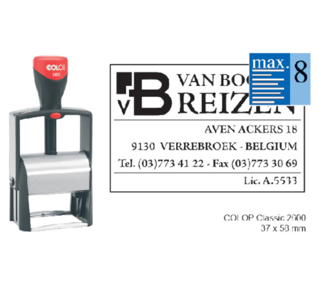 Tekststempel Colop Heavy Duty 2600 Classic Line personaliseerbaar