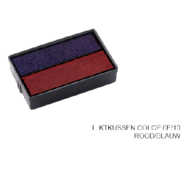 Stempelkussen Colop E/10/2 blauw en rood