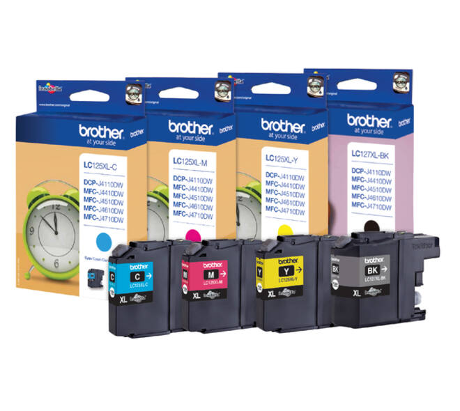 Inktcartridge Brother LC-127XLVALBP zwart + 3 kleuren