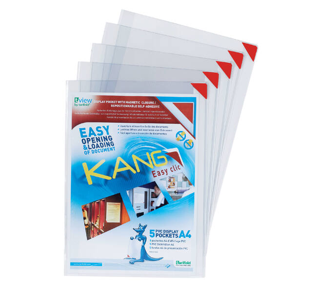 Presenteerhoes Djois Kang easy clic A4 herpositioneerbaar zelfklevend 5 stuks