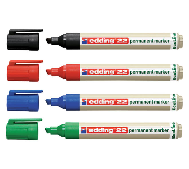 Viltstift edding 22 EcoLine schuin zwart 1-5mm