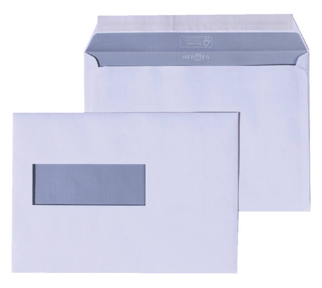 Envelop Hermes C5 162x229mm venster 4x11links 500 stuks