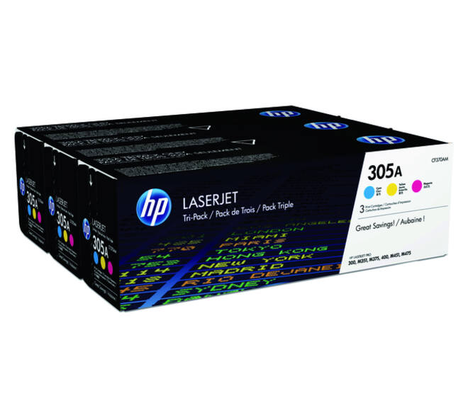 Tonercartridge HP CF370AM 305A 3 kleuren