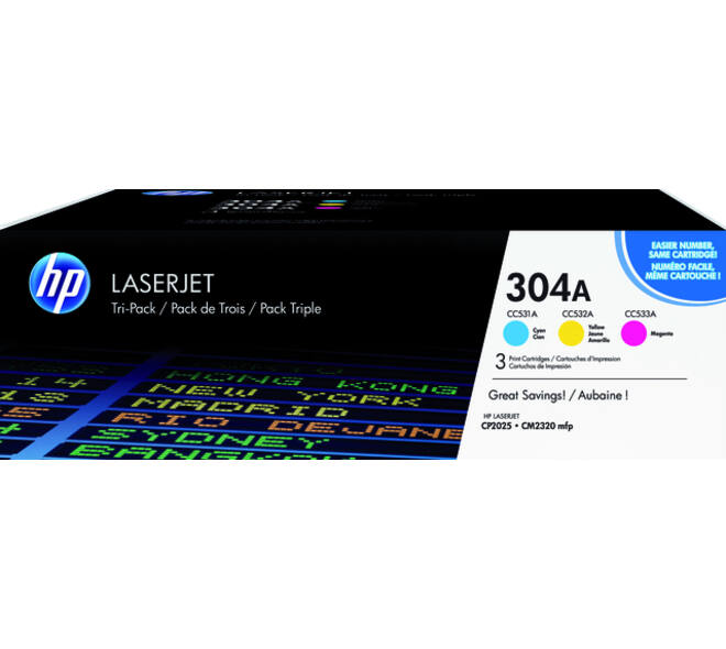Tonercartridge HP CF372AM 304A 3 kleuren