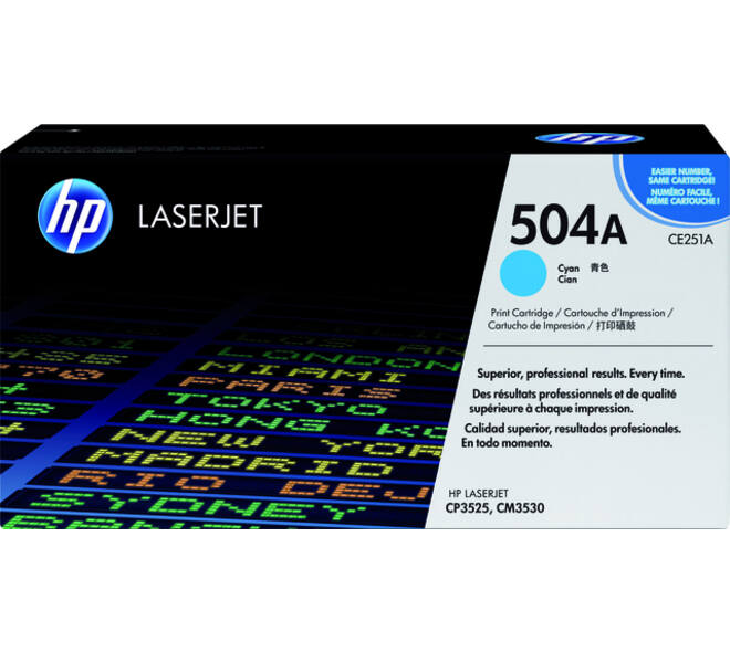 Tonercartridge HP CE251A 504A blauw