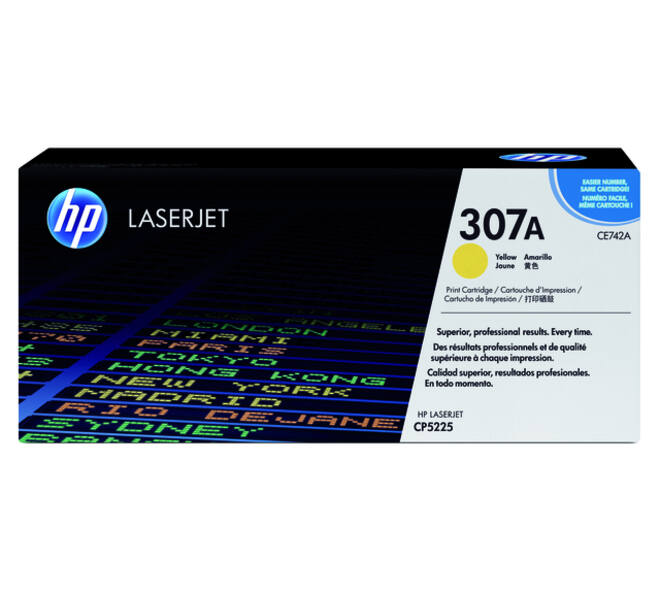 Tonercartridge HP CE742A 307A geel