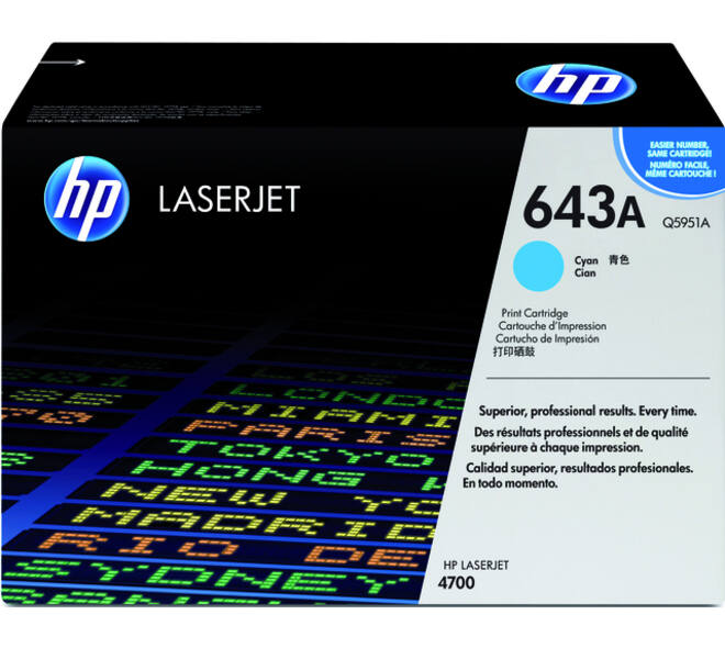Tonercartridge HP Q5951A 643A blauw
