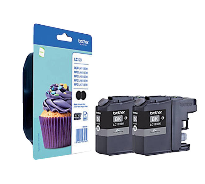 Inktcartridge Brother LC-123BKBP2 zwart 2x