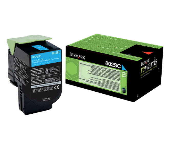 Tonercartridge Lexmark 80C2SC0 prebate blauw