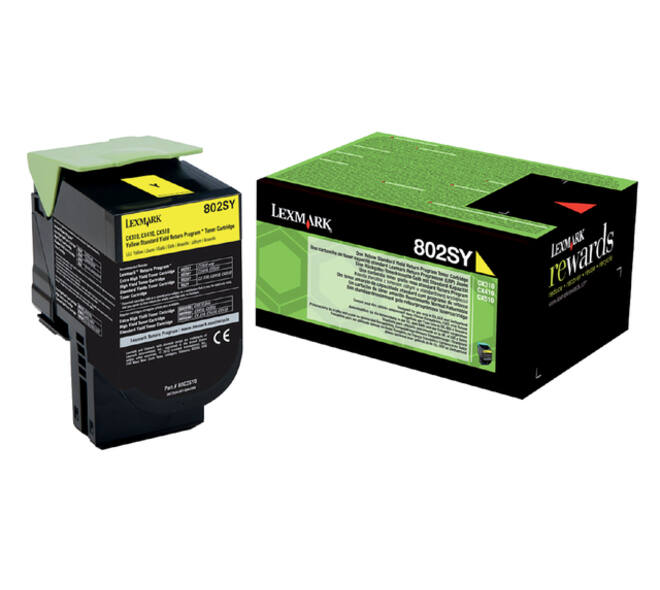 Tonercartridge Lexmark 80C2SY0 prebate geel