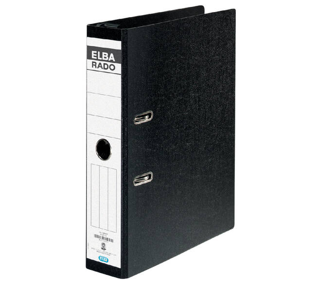 Hangordner Elba Rado 75mm karton zwart gewolkt