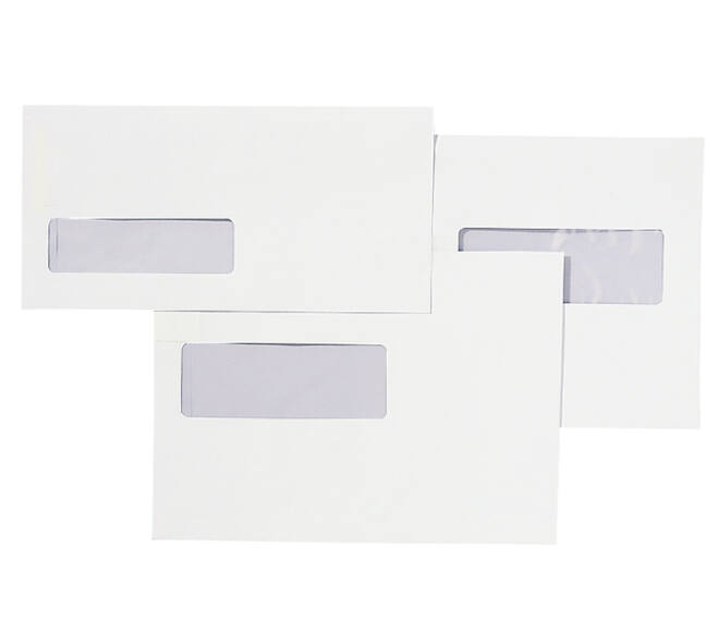 Envelop Quantore 110x220mm venster 3x10cm rechts zelfklevend 25 stuks