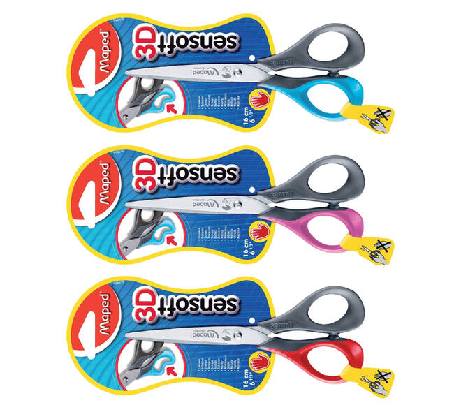 Kinderschaar Maped Sensoft 13cm links assorti