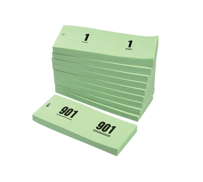 Nummerblok 42x105mm nummering 1-1000 groen 10 stuks