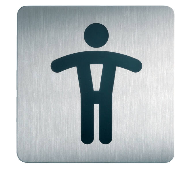 Infobord pictogram Durable 4954 vierkant wc heren 150mm