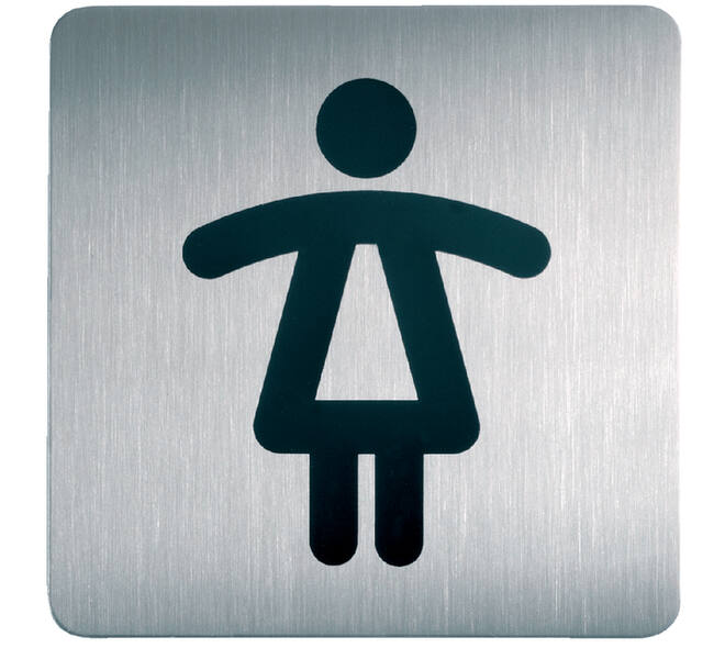 Infobord pictogram Durable 4956 vierkant wc dames 150mm