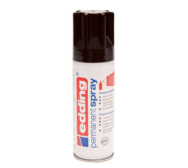 Verfspuitbus edding 5200 permanent spray glossy diepzwart