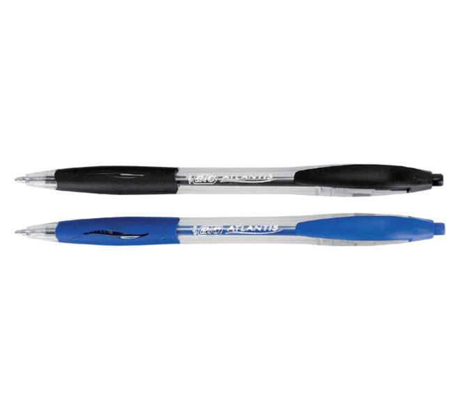 Balpen Bic Atlantis classic grip clic M zwart valuepack 30+6 gratis