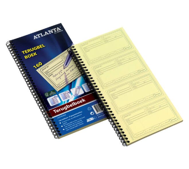 Terugbelboek Djois Atlanta recycled papier 74x128mm 400notities 100vel
