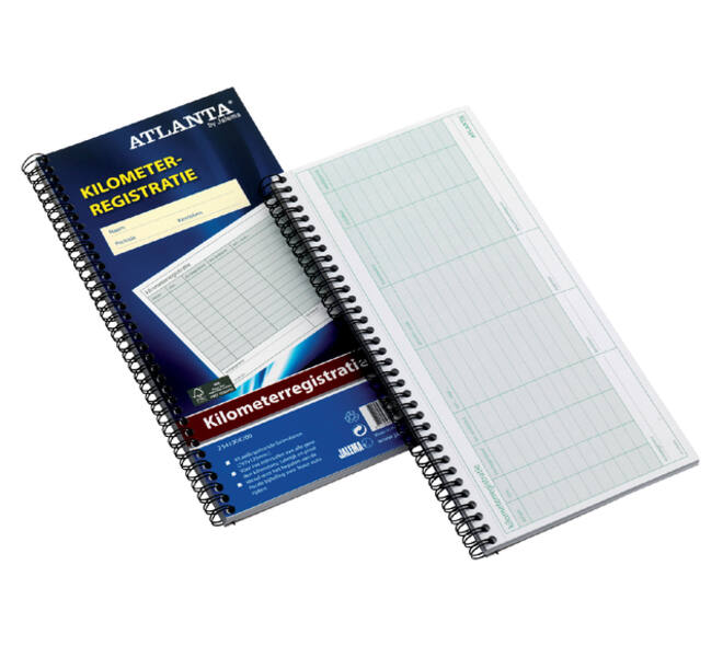 Kilometer registratieboek Djois Atlanta 40x2vel met spiraal