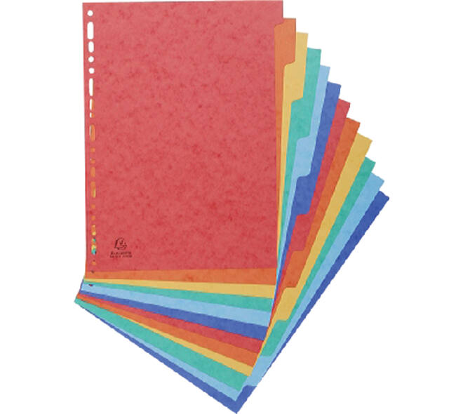 Tabbladen Exacompta 225x297mm 11-gaats 12-delig glanskarton