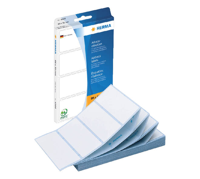 Etiket HERMA adres 4300 88x35mm zig-zag 250 stuks