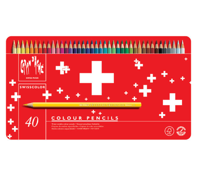 Kleurpotloden Caran d'Ache Swisscolor aquarel 40 stuks assorti