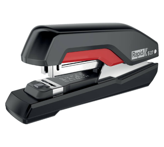 Bureaunietmachine Rapid Supreme half-strip s27 30 vel zwart/rood