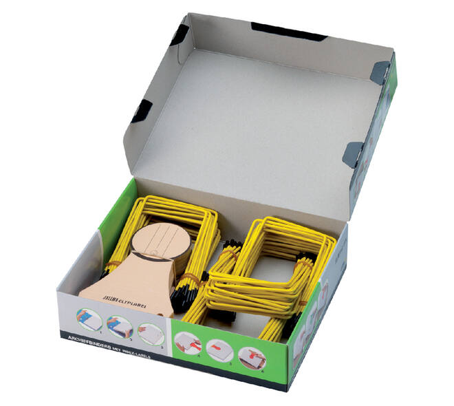 Archiefbinder JalemaClip Pli-fix geel 100 stuks