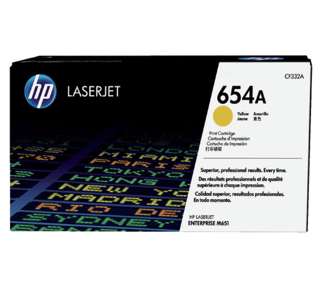 Tonercartridge HP CF332A 654A geel