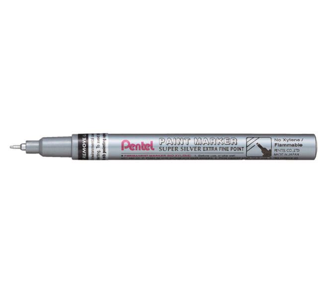 viltstift Pentel MFP10 rond 0.7mm zilver