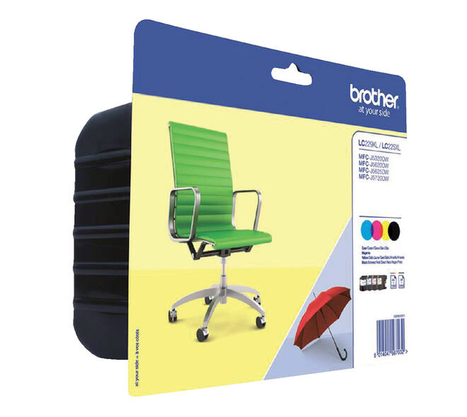 Inktcartridge Brother LC-229XLVALBP zwart + 3 kleuren