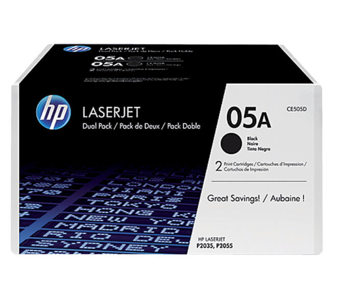 Tonercartridge HP CE505D 05A zwart 2x