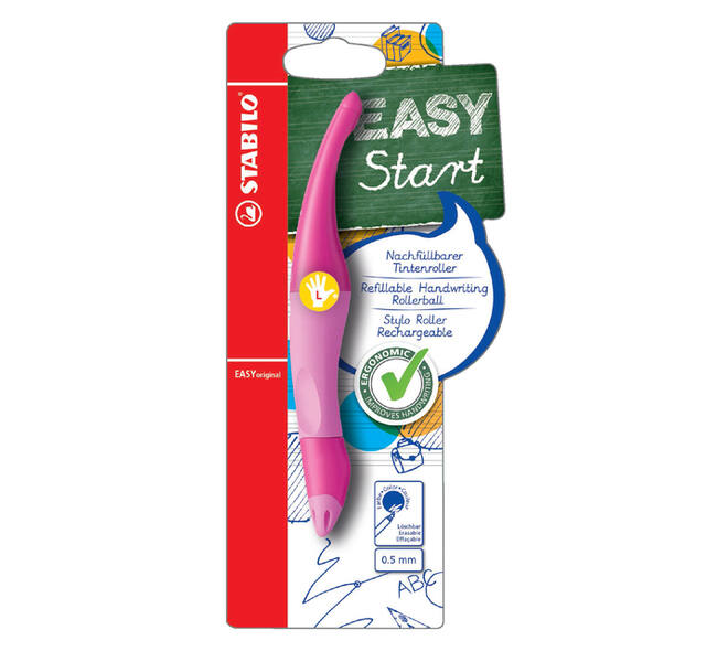 Rollerpen STABILO Easyoriginal linkshandig roze/lichtroze blister