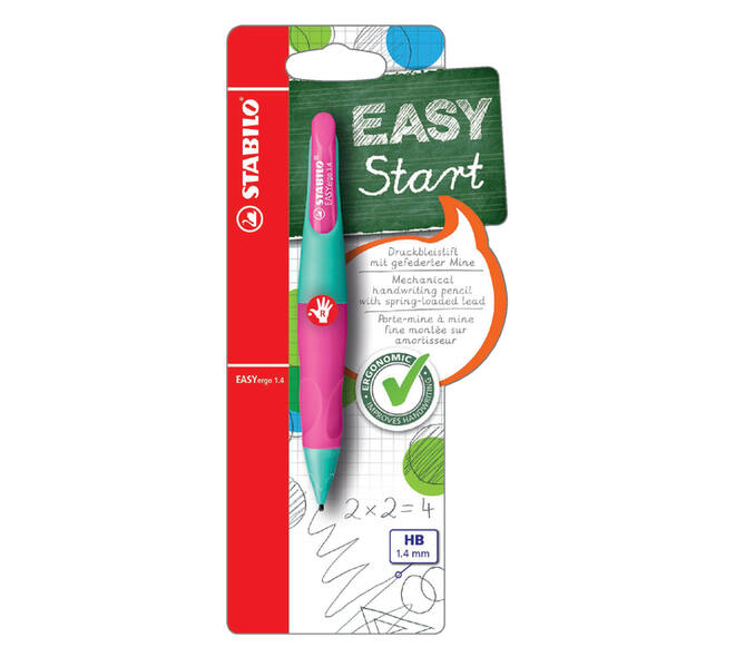Vulpotlood STABILO Easyergo HB 1.4mm rechts turquoise/neon rz blister
