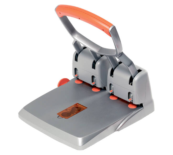 Perforator Rapid Supreme HDC150/4  heavy duty  4-gaats 150 vel zilver/oranje