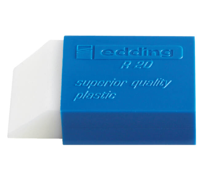 Gum edding R20 45x24x10mm met blauwe houder kunststof wit